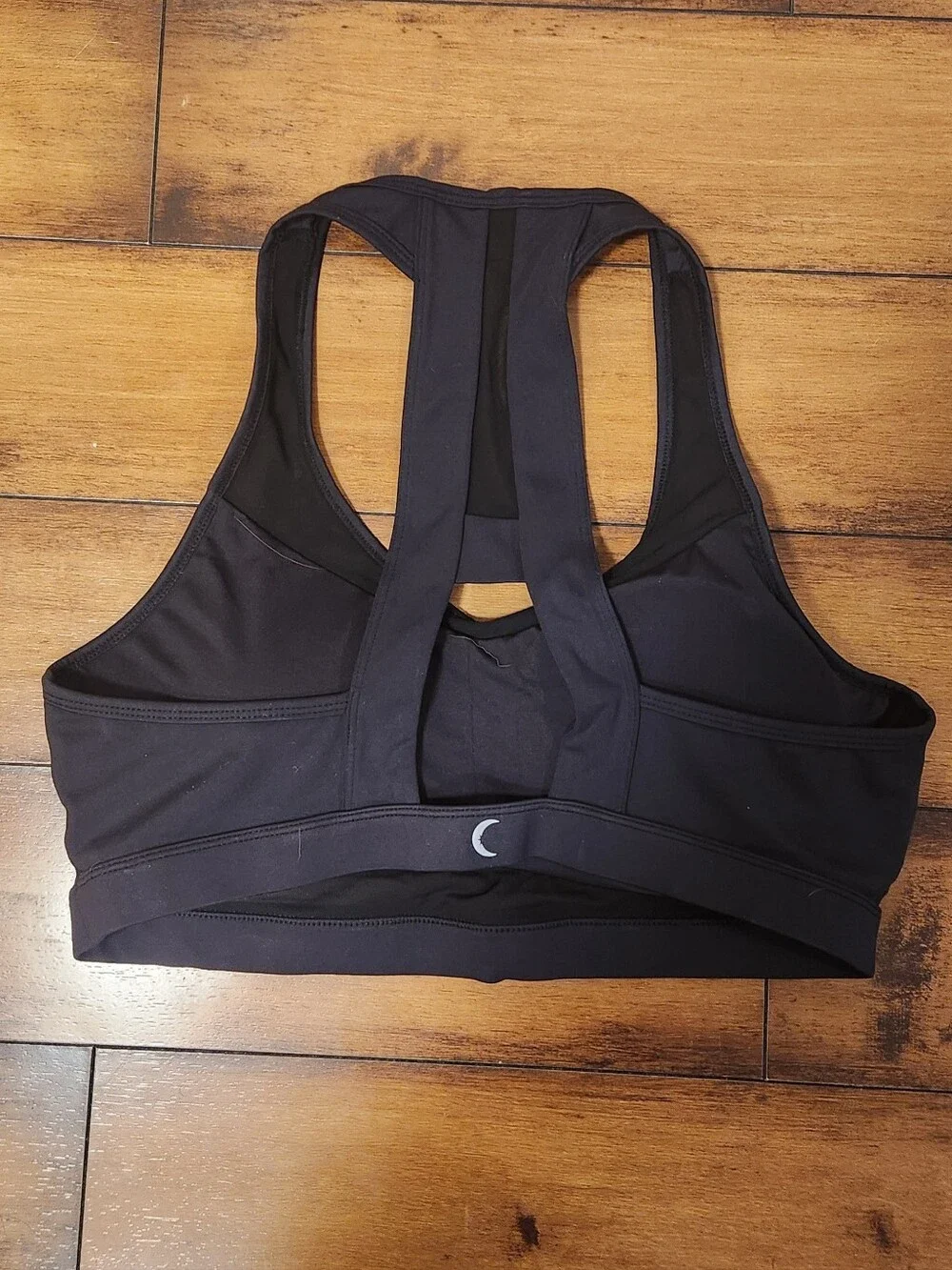 Zyia Black Reflective Light n Tight Mesh Racerback Sports Bra